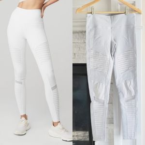 ALO Yoga Moto Leggings Yoga Pants White Small